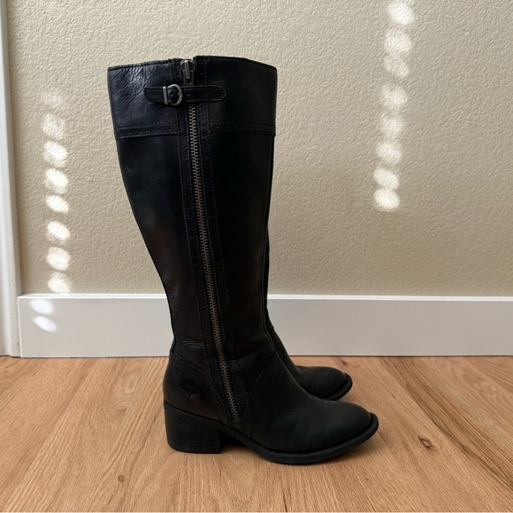 Born Leather Black Knee High Boots Size 7.5 - Picture 4 of 13